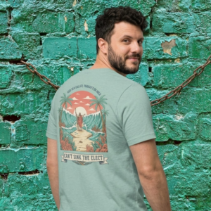 Guy wearing teal reformed shirt