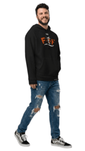 Guy wearing Focus on the Faith Under Armour Hoodie